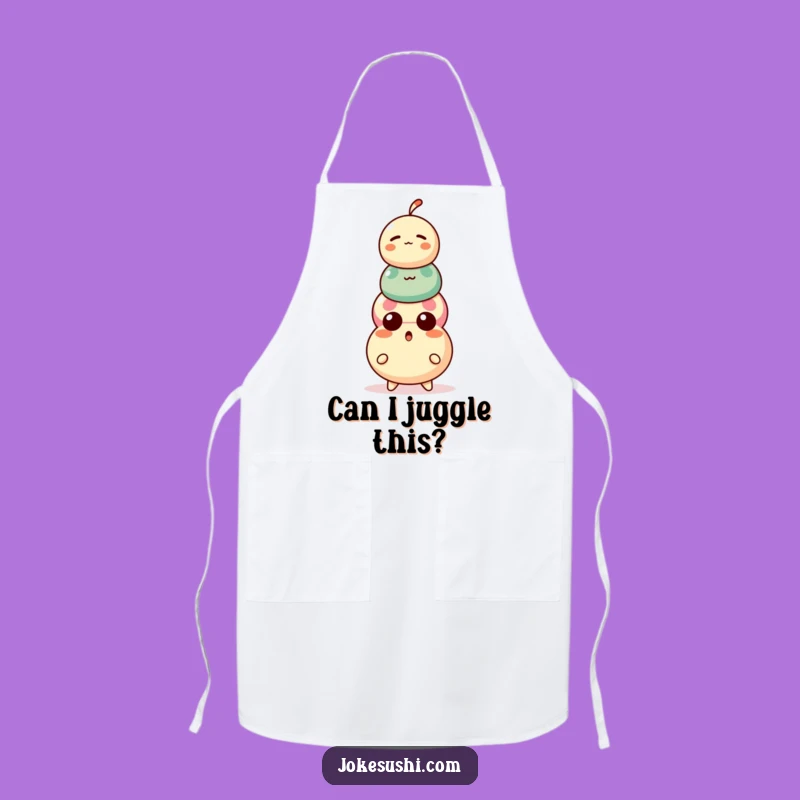 Funny Dango Apron: Surprised Character's Stack Wears Well, Kitchen Gift!