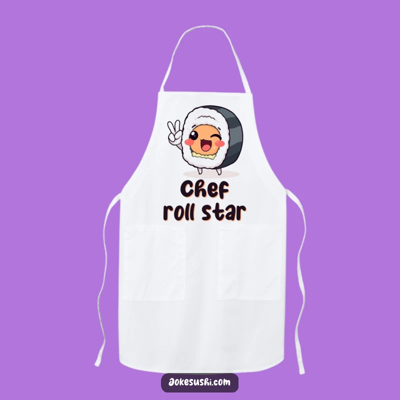 Funny Sushi Roll Peace Sign Apron: Cook Up Laughs in the Kitchen