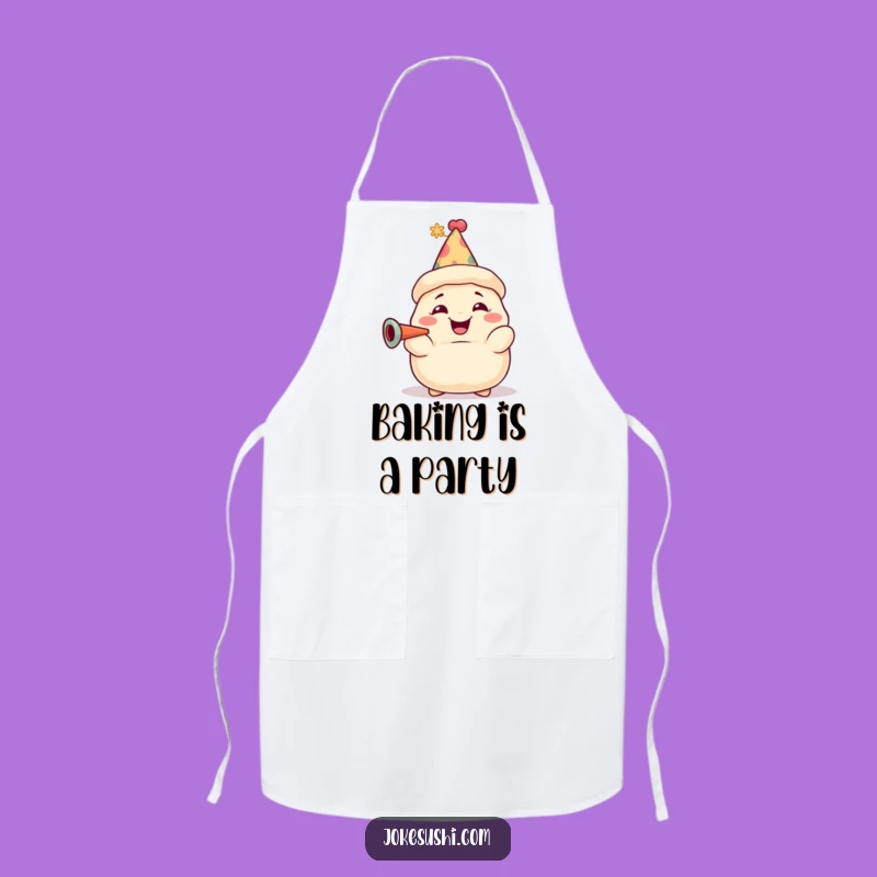 Funny Dumpling Party Apron: Grinning Character, Perfect Celebration Gift!