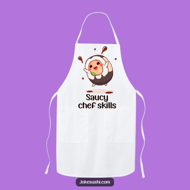 Funny Sushi Cartwheel Apron: Kitchen Fun, Soy Sauce Splash, Perfect Funny Gift for Cooks
