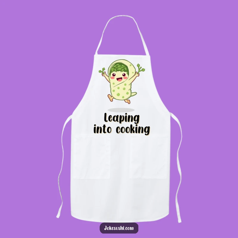 Funny Seaweed Wrap Leap Apron: Cook with Energy and Flair!