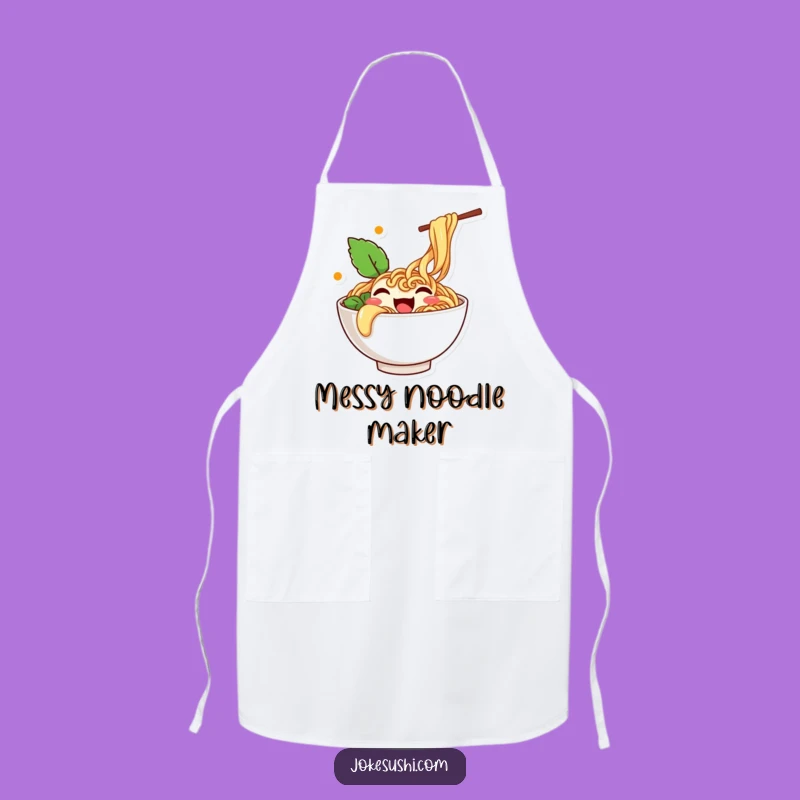 Funny Wiggling Ramen Apron: Noodle Character Kitchen Gift