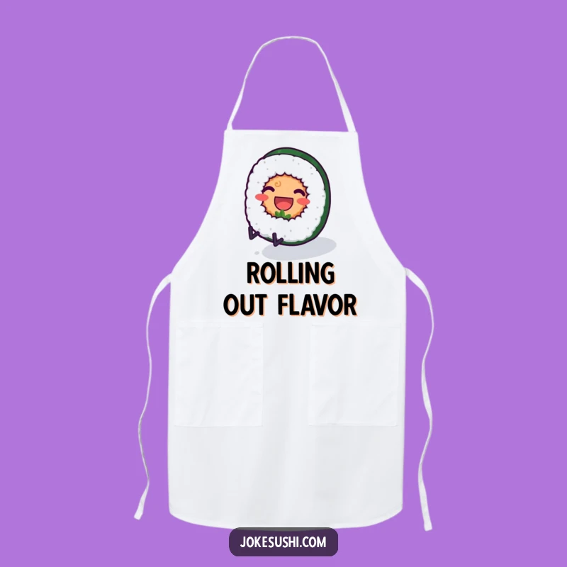 Funny Sushi Apron: Rolling Character Design, Kitchen Fun, Hilarious Funny Gift