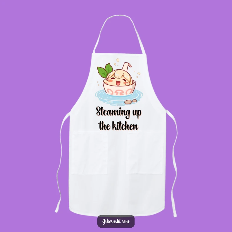 Funny Ramen Hot Spring Apron: Hilarious Japanese Kitchenware Gift