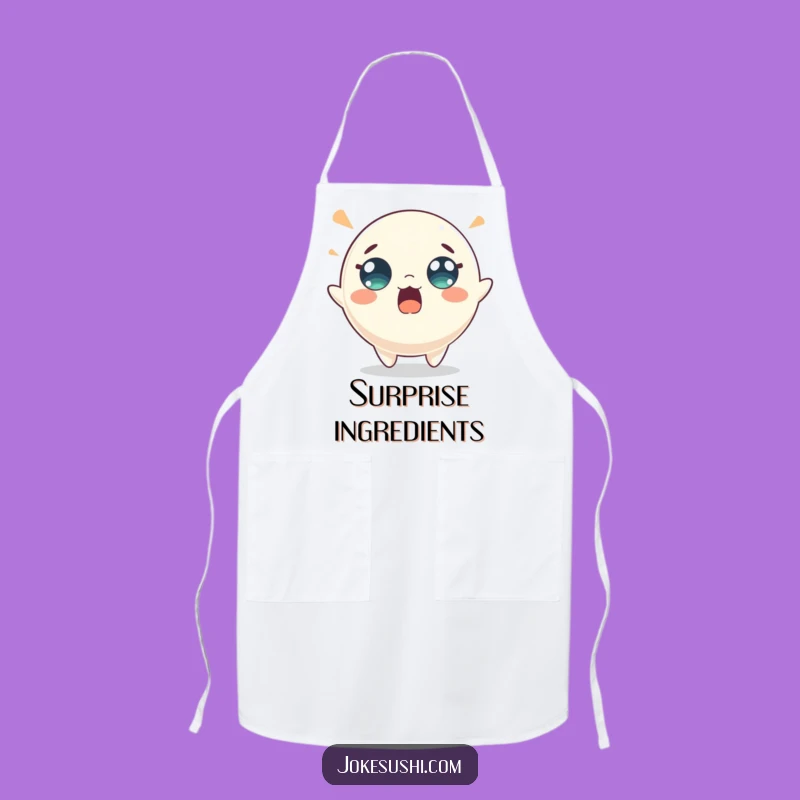 Funny Mochi Bounce Apron: Surprised Character, Perfect Energetic Gift!