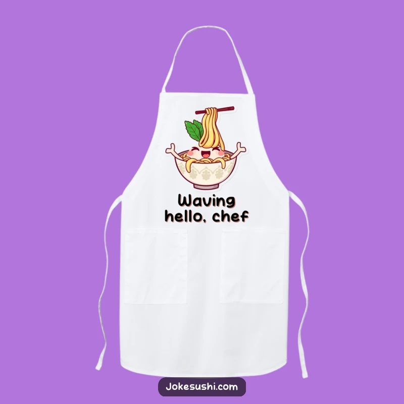 Funny Ramen Wink Apron: Cook with Noodle-Themed Flair!