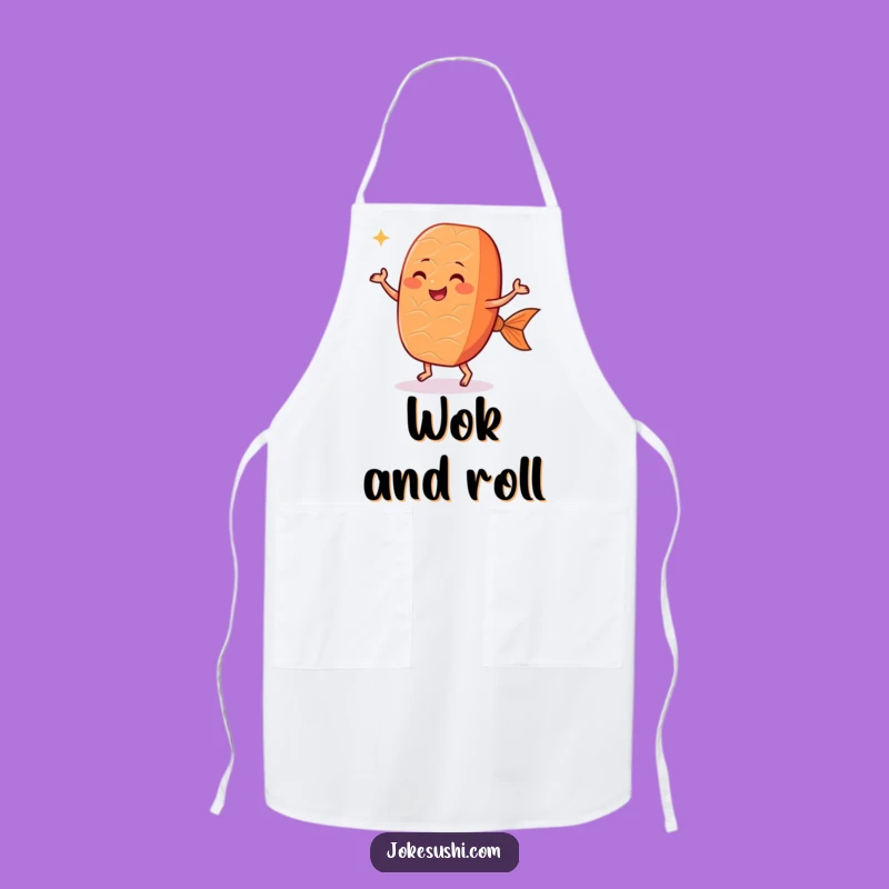 Funny Dancing Salmon Nigiri Apron: Cook with Sushi-Inspired Joy