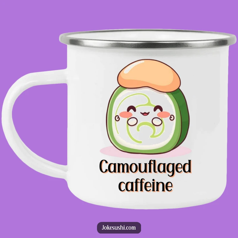 Durable Funny Shy Cucumber Roll Camping Mug: Your Bashful Trail Companion