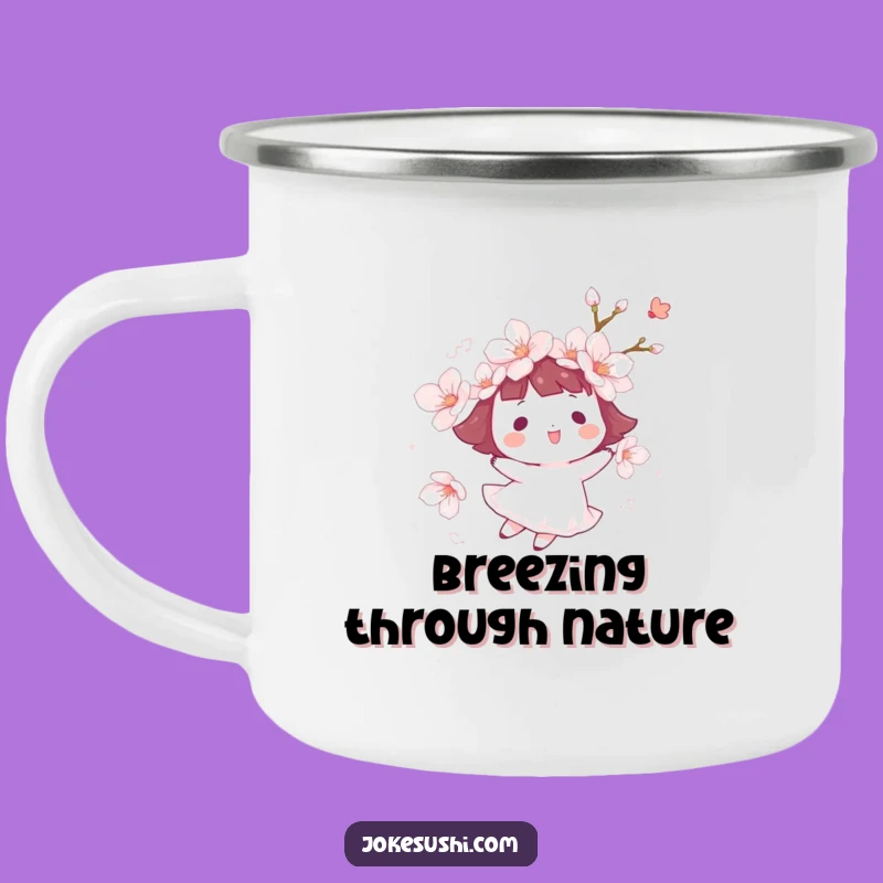 Funny Cherry Blossom Float Camping Mug: Gentle Adventures Await