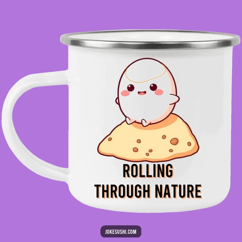Funny Mochi Roll Camping Mug: Bouncy Fun for Outdoor Adventures