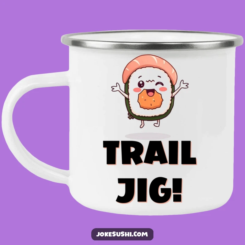 Funny Sushi Dance Camping Mug: Delighted Character, Perfect Foodie Gift!