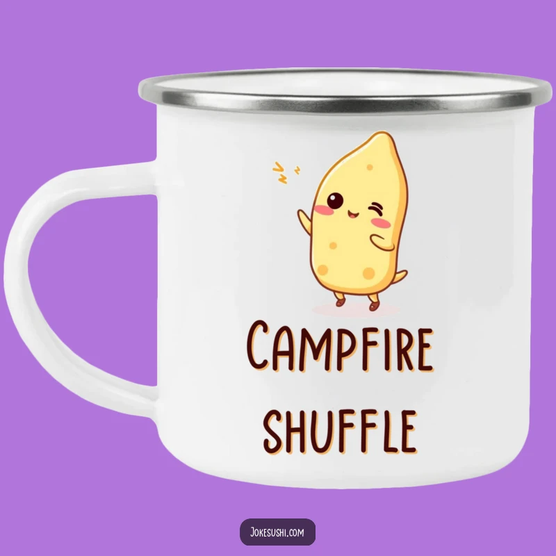 Funny Tamagoyaki Dance Enamel Camping Mug - Adventure Foodie Fun