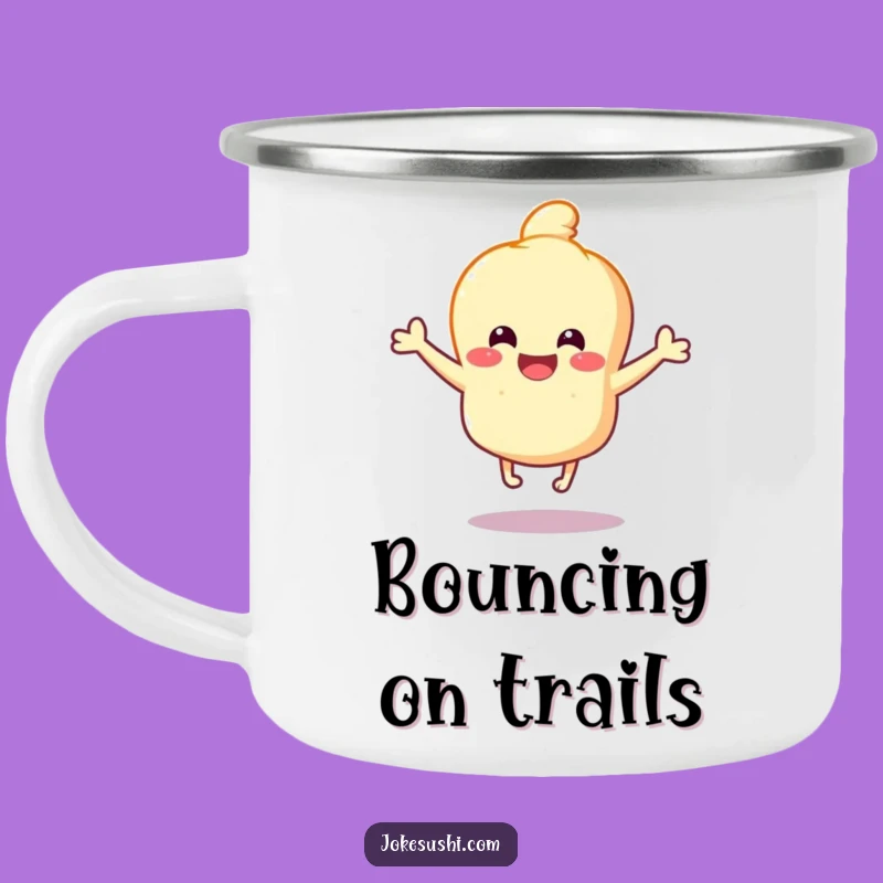 Funny Tempura Bounce Camping Mug: Joyful Sips for Outdoor Fun