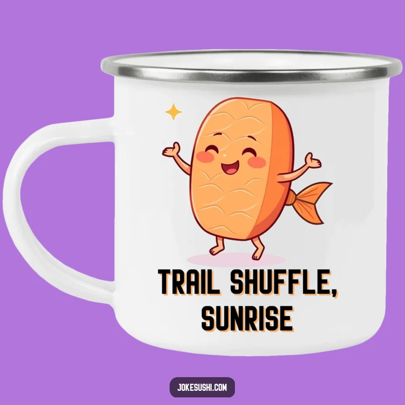 Durable Funny Dancing Salmon Nigiri Camping Mug: Your Trail Buddy