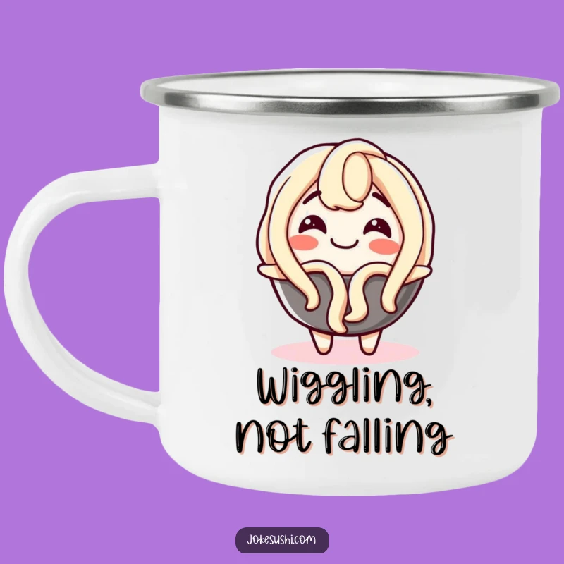 Funny Udon Noodle Wiggle Camping Mug: Hilarious Joy for Outdoor Adventures