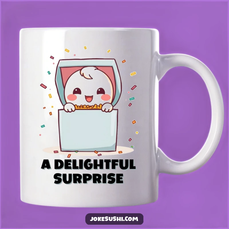 Funny Bento Box Confetti Mug: Joyful Character Design, Perfect Celebration Gift