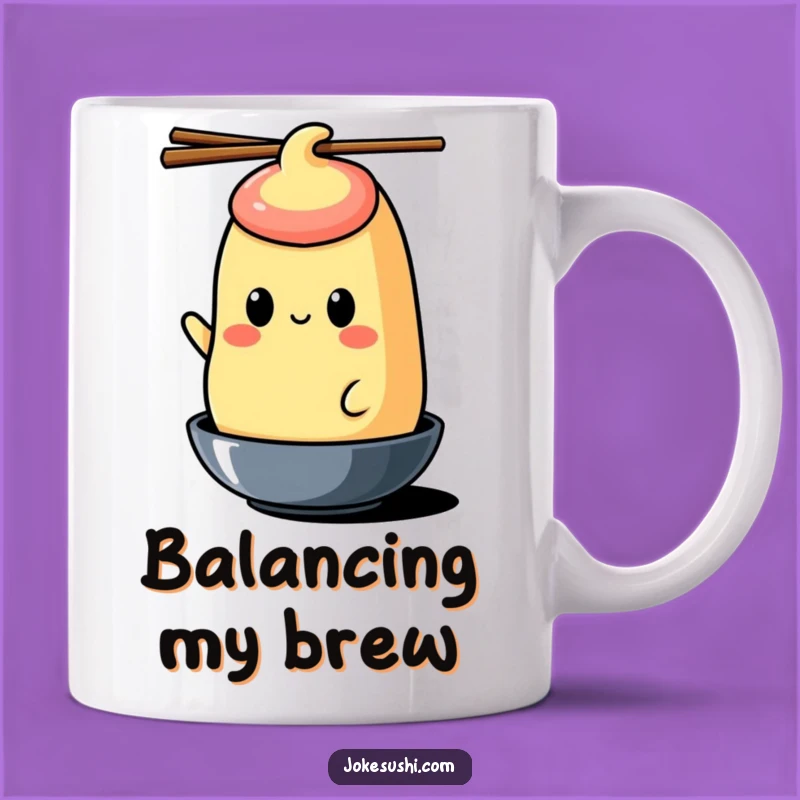 Funny Tamagoyaki Chopstick Mug: Hilarious Gift for a Balanced Foodie!