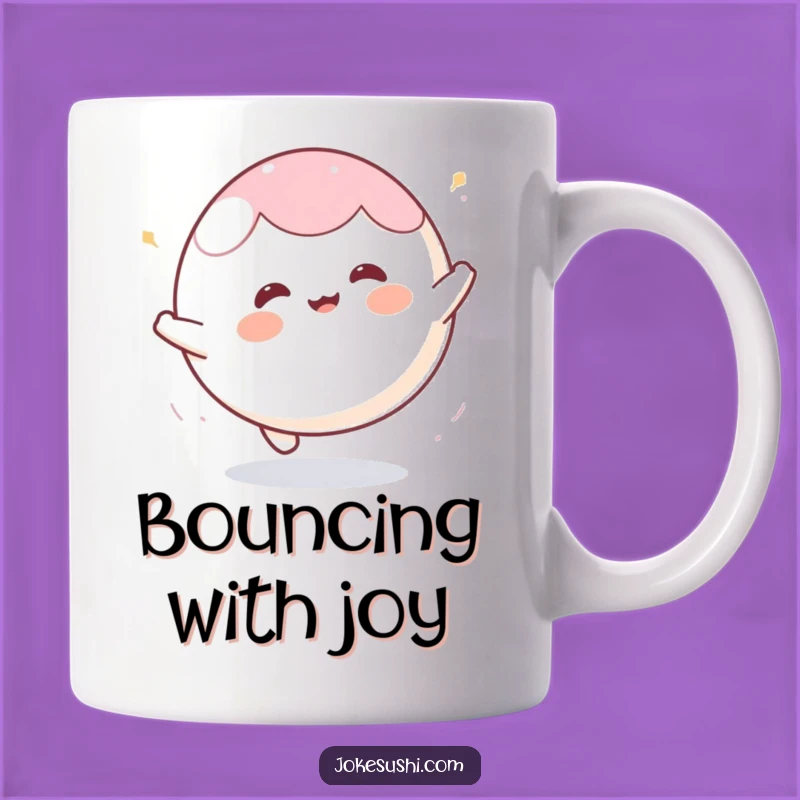 Funny Mochi Ball Bounce Mug: Energetic Character Design, Perfect Playful Gift