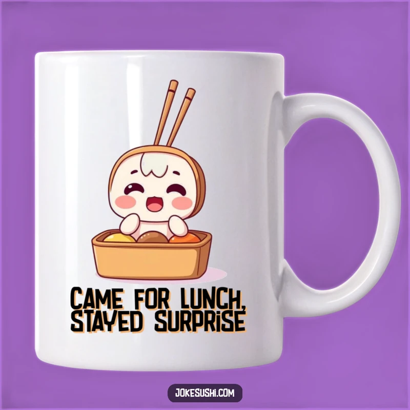 Funny Surprised Bento Box Mug: Hilarious Reaction Gift for Foodie Friends