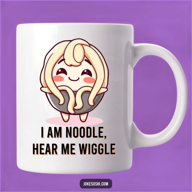 Funny Udon Noodle Wiggle Mug: Hilarious Delight for Foodies and Cartoon Lovers