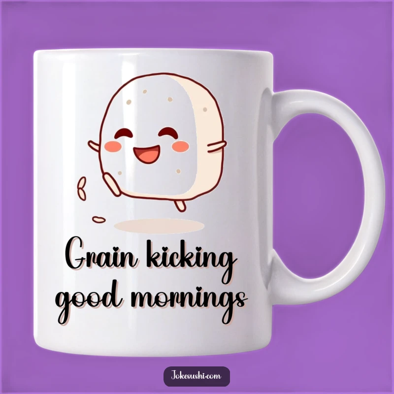 Funny Onigiri Kick Mug: A Playful Rice Ball Gift for Foodie Fun
