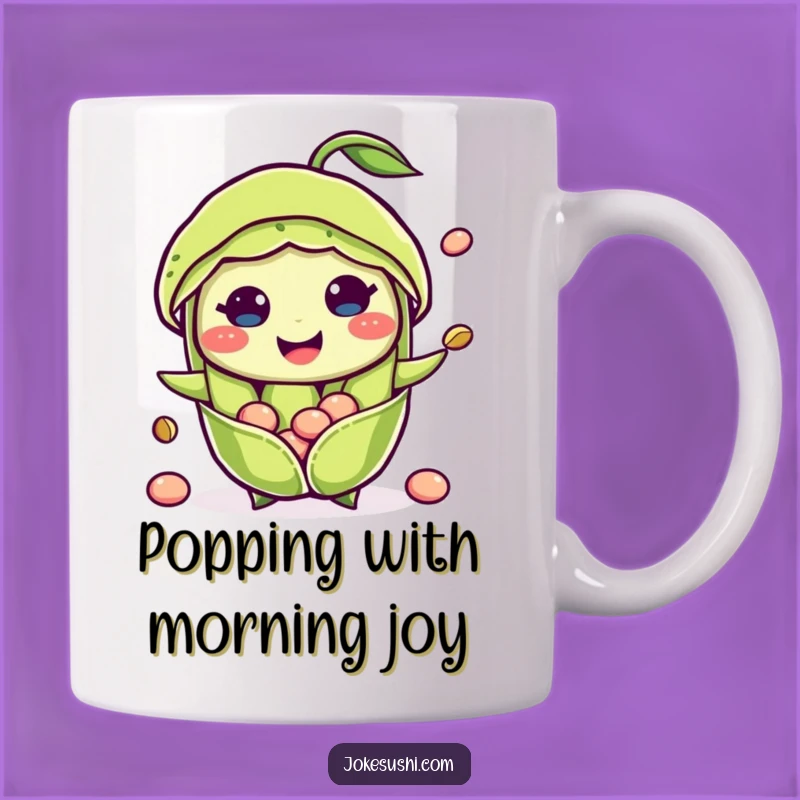 Funny Edamame Mug: Smiling Pod With Popping Beans, Perfect Funny Gift For Veggie Lovers