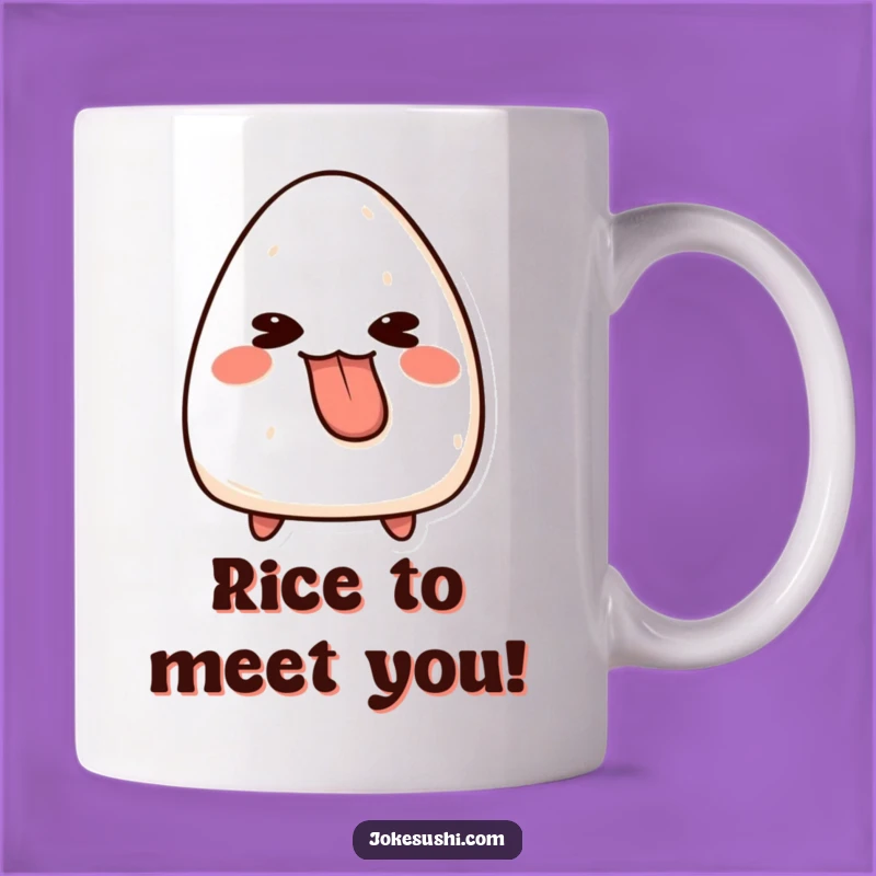 Funny Onigiri Tongue Out Mug: A Playful Character Design Perfect for a Silly Gift