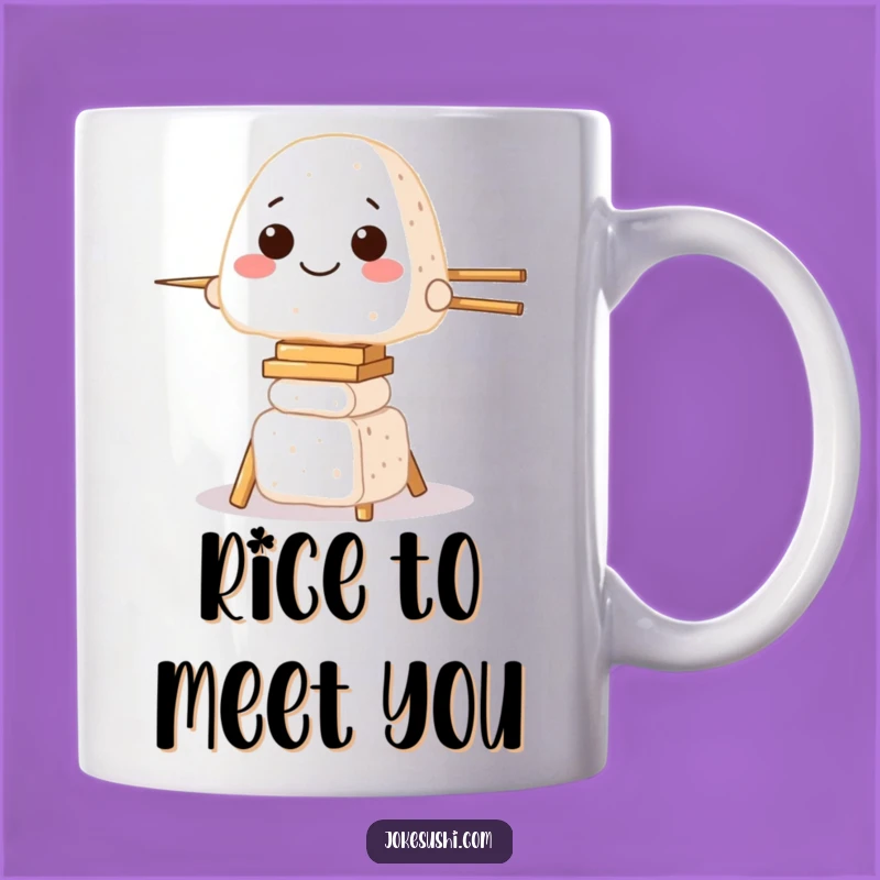 Funny Onigiri Chopstick Tower Balance Mug - Hilarious Foodie Gift