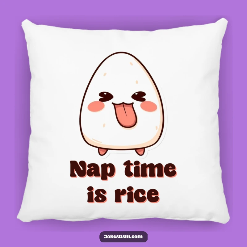 Funny Onigiri Tongue Out Pillow: Cute Character Accent, Perfect Cozy Humorous Gift