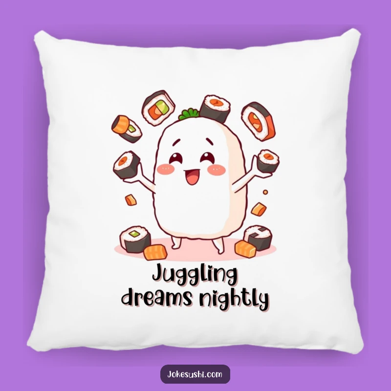 Funny Pillow: Comfy Onigiri Juggling Sushi, Soft & Hilarious Gift For Relaxation
