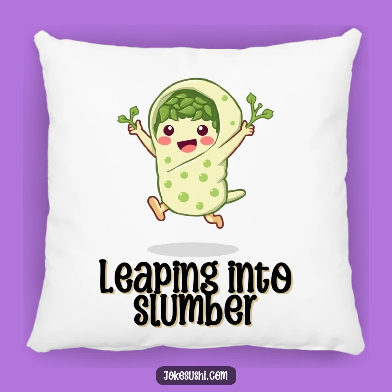 Funny Seaweed Wrap Leap Pillow: Cozy Comfort with Energetic Charm!