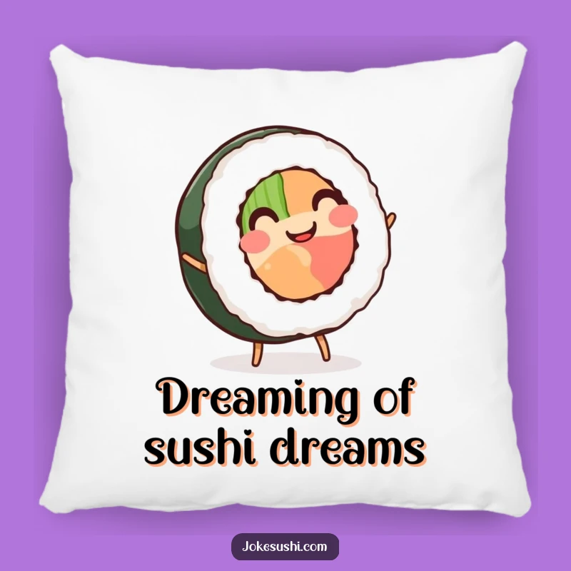 Funny Sushi Cartwheel Pillow: Smiling Roll Comfort - Soft 'Funny Gift'