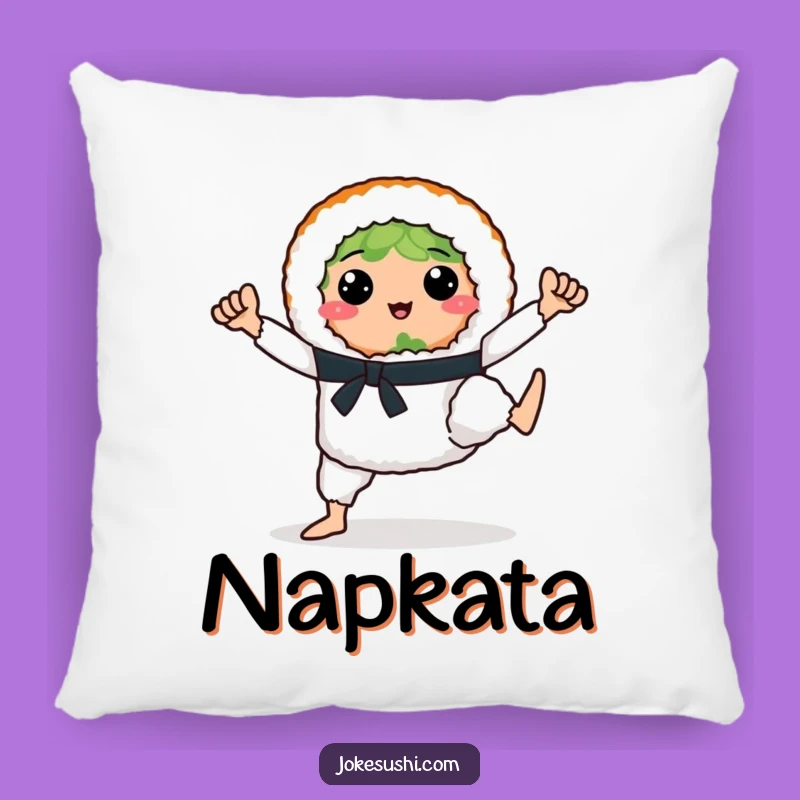 Funny Sushi Karate Pillow - Soft & Hilarious Foodie Decor Gift