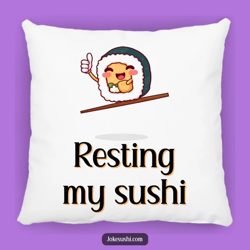 Funny Sushi Roll Thumbs Up Pillow - Cozy Chopstick Balance Comfort Gift