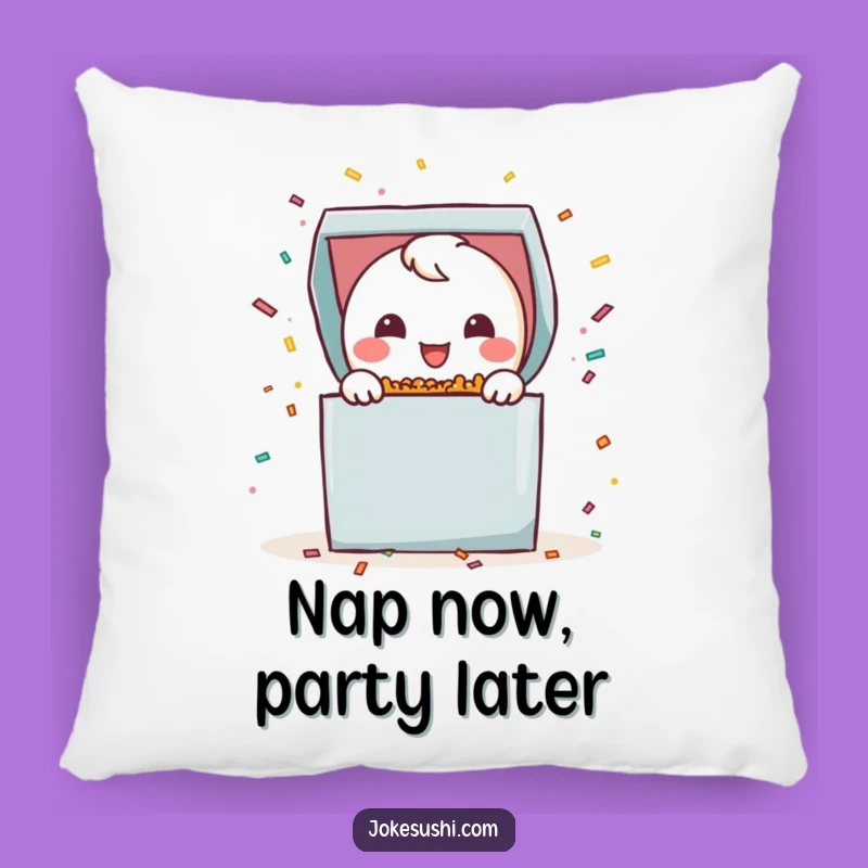 Funny Bento Box Confetti Pillow: Cozy Celebration Accent, Perfect Humorous Gift