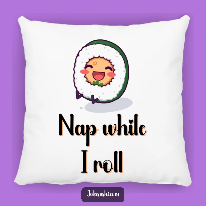 Funny Sushi Pillow: Rolling Character Cushion, Foodie Decor, Perfect Funny Gift