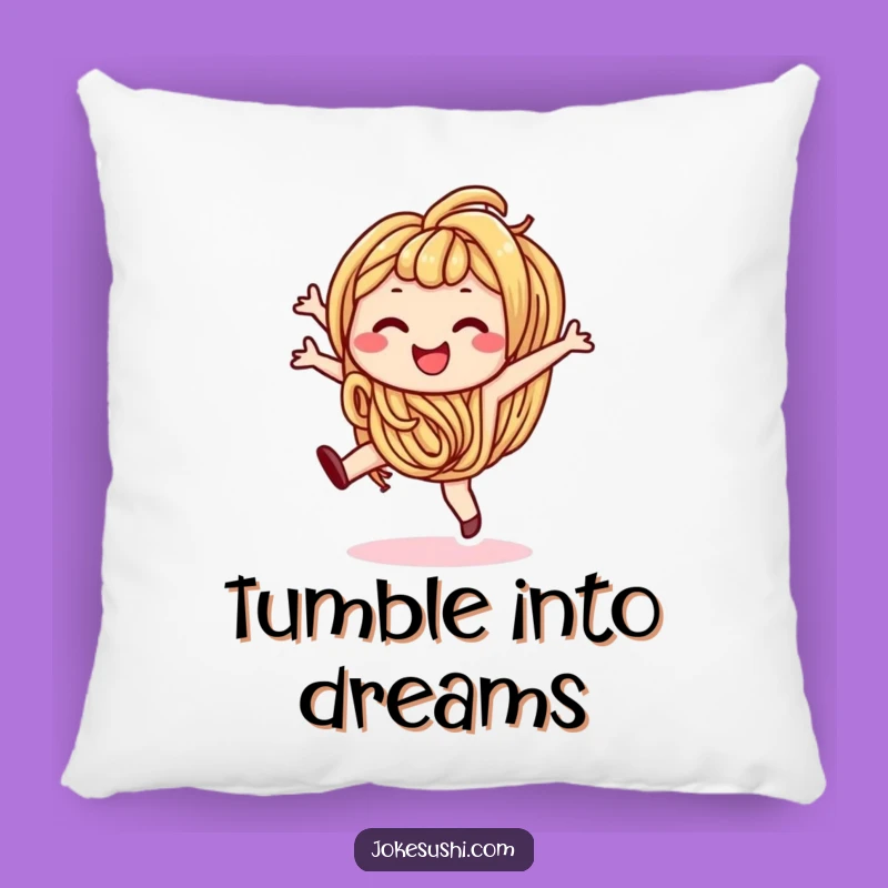 Funny Udon Noodle Cartwheel Pillow: Cozy Comfort, Smiling Character, Playful Gift