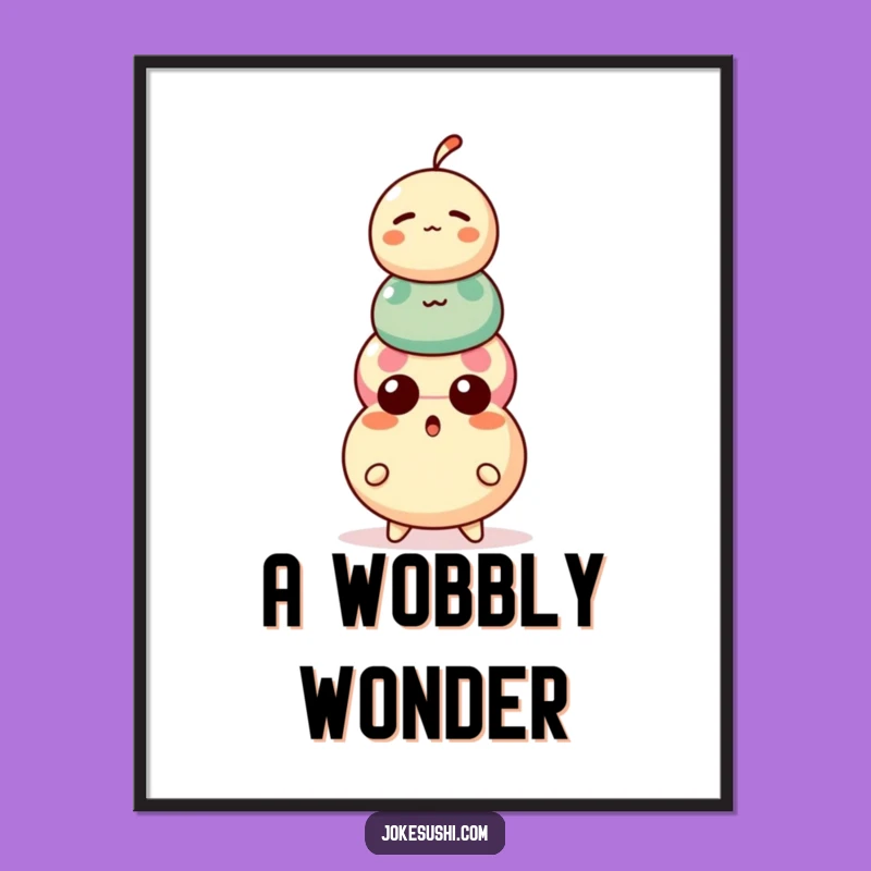 Funny Dango Digital Art: Surprised Character's Stack, Instant Gift!