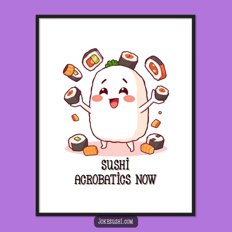 Funny Digital Art: Juggling Onigiri Sushi, Instant Hilarious Decor Download