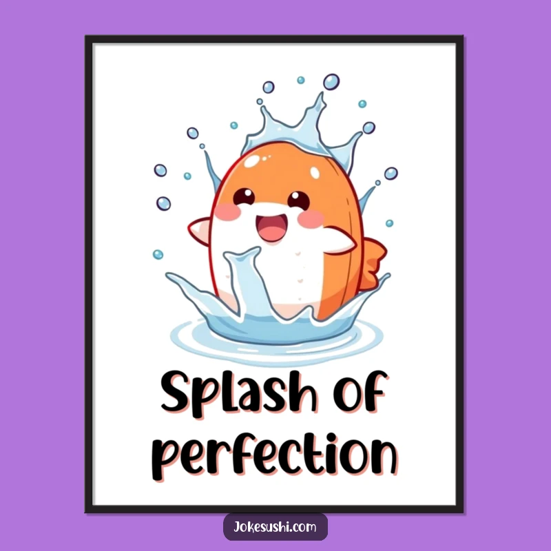 Funny Salmon Nigiri Splash Digital Art: Instant Refreshment for Your Walls!