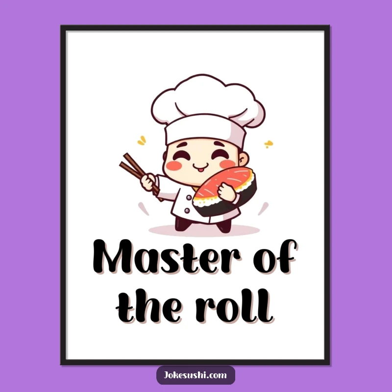 Funny Sushi Chef Digital Art Print: Add Playful Japanese Art Gift