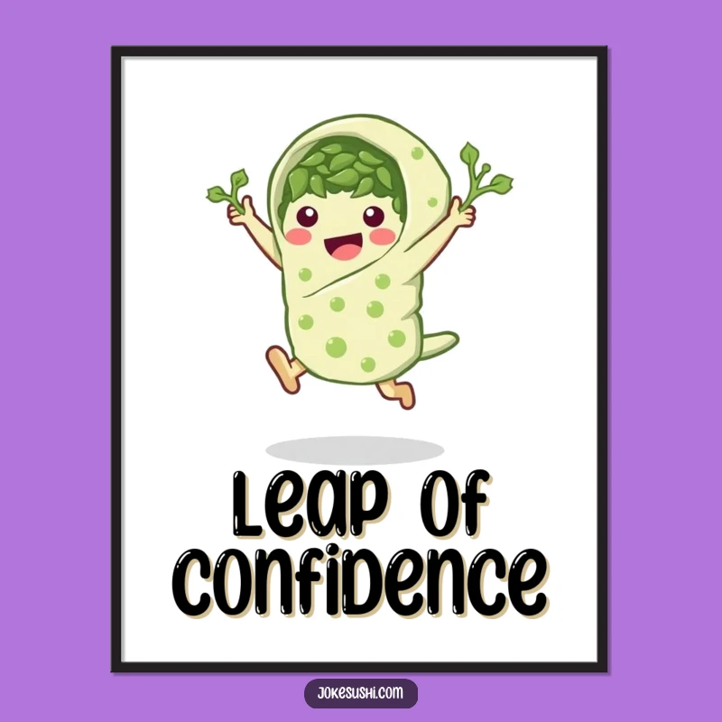 Funny Seaweed Wrap Leap Digital Art: Instant Energy for Your Walls!