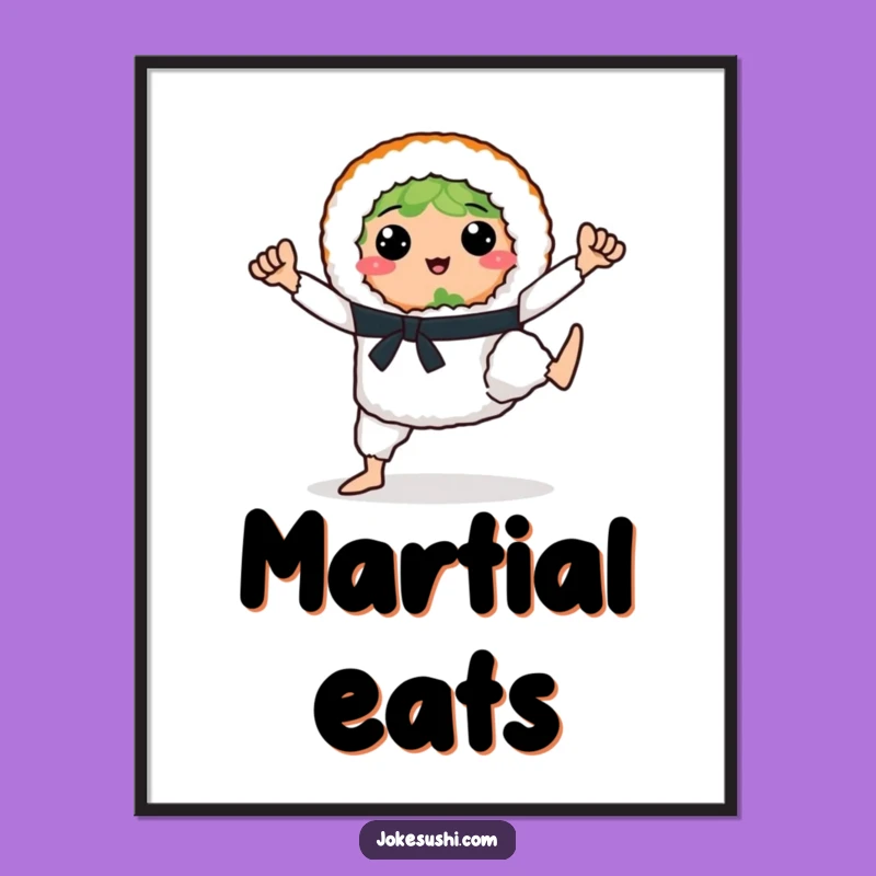 Funny Sushi Karate Digital Art - Instant Hilarious Foodie Decor