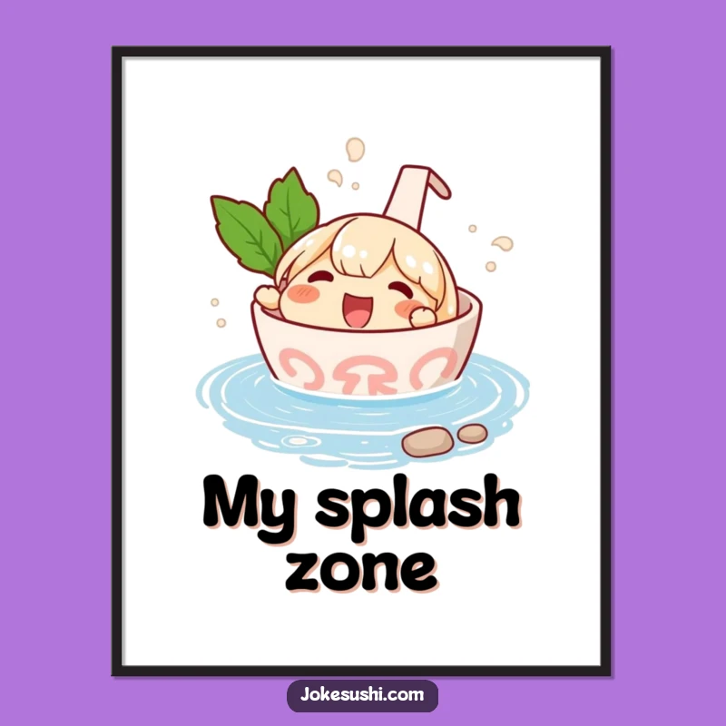 Funny Ramen Hot Spring Digital Art: Hilarious Japanese Food Decor Gift