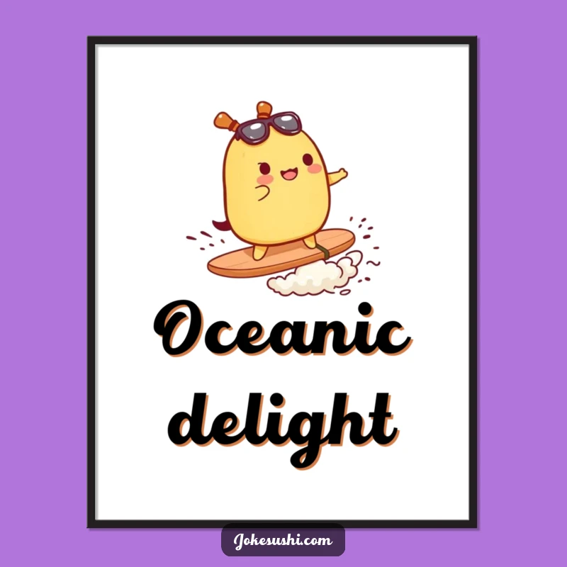 Funny Tamagoyaki Surf Digital Art: Epic Decor for Food Lovers