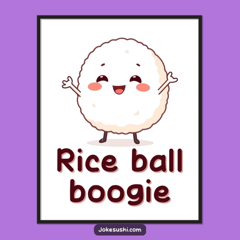 Funny Dancing Rice Ball Digital Print - Instant Joyful Decor