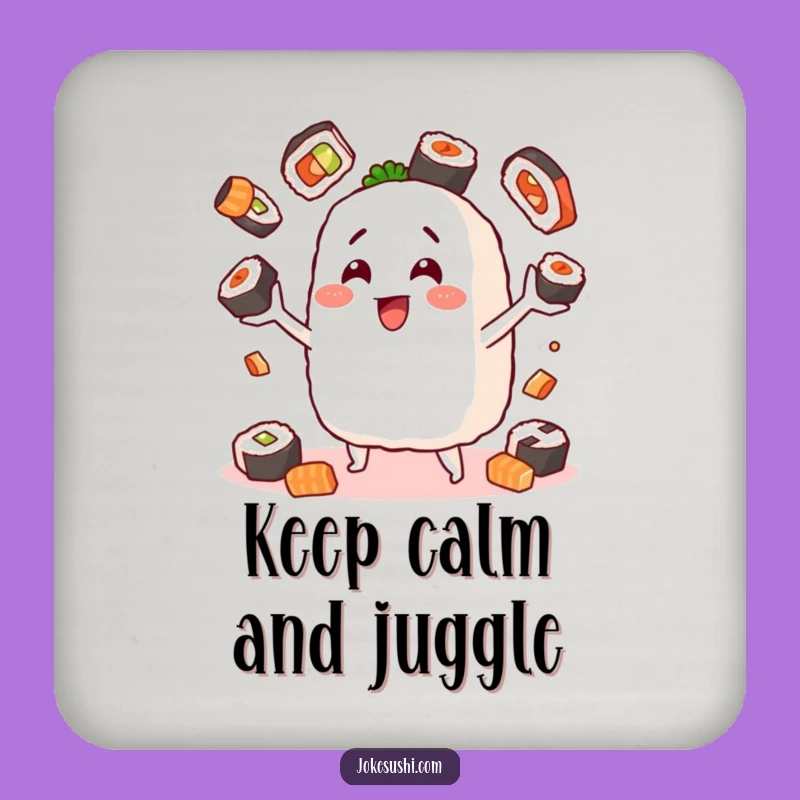 Funny Coaster Set: Onigiri Juggling Sushi Drink Protection, Hilarious Gift For Hosts