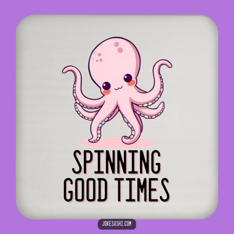 Funny Kawaii Octopus Cartwheel Drink Coaster: Protect Surfaces with a Smile