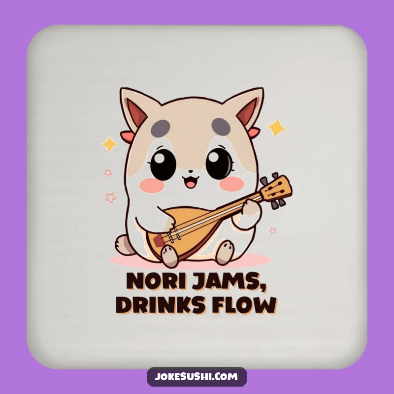 Funny Nori Shamisen Coaster: Big-Eyed Music Maker, Unique Funny Gift