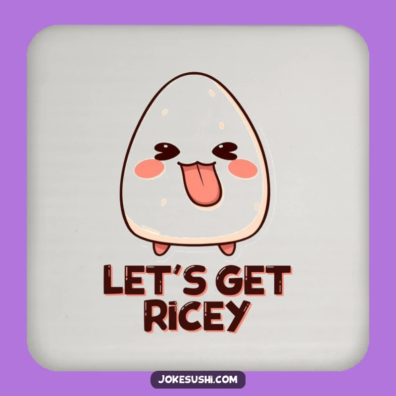 Funny Onigiri Tongue Out Coaster: Playful Character Protection, Hilarious Gift